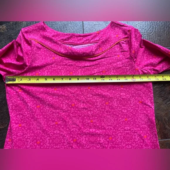 Lands’ End Cerise pink celestial geo tunic swim cover up dress. Size small - Picture 11 of 16